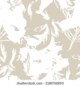 Floral brush strokes seamless pattern design for fashion textiles, graphics, backgrounds and crafts