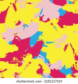 Floral brush strokes seamless pattern design for fashion textiles, graphics, backgrounds and crafts