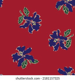 Floral brush strokes seamless pattern design for fashion textiles, graphics, backgrounds and crafts