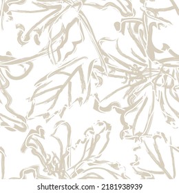 Floral brush strokes seamless pattern design for fashion textiles, graphics, backgrounds and crafts