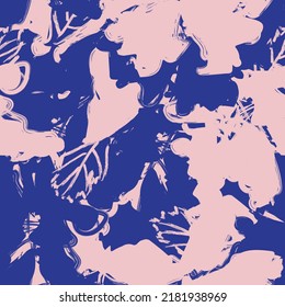 Floral brush strokes seamless pattern design for fashion textiles, graphics, backgrounds and crafts