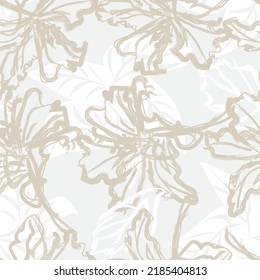 Floral brush strokes seamless pattern design for fashion textiles, graphics, backgrounds and crafts