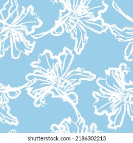 Floral brush strokes seamless pattern design for fashion textiles, graphics, backgrounds and crafts