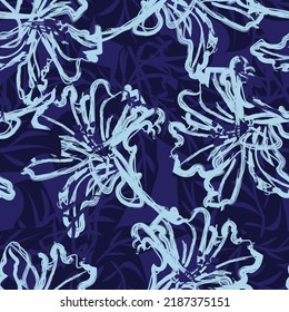 Paredes de pincel floral diseño de patrones sin fisuras para textiles de moda, gráficos, fondos y artesanías