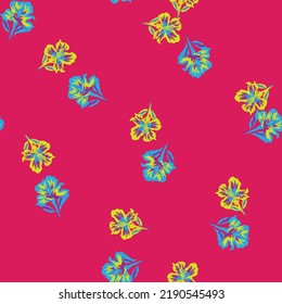 Floral brush strokes seamless pattern design for fashion textiles, graphics, backgrounds and crafts