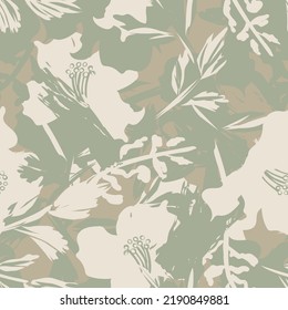 Floral brush strokes seamless pattern design for fashion textiles, graphics, backgrounds and crafts