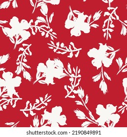 Floral brush strokes seamless pattern design for fashion textiles, graphics, backgrounds and crafts