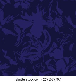 Floral brush strokes seamless pattern design for fashion textiles, graphics, backgrounds and crafts