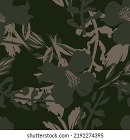 Floral brush strokes seamless pattern design for fashion textiles, graphics, backgrounds and crafts