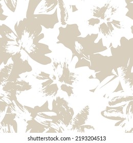 Floral brush strokes seamless pattern design for fashion textiles, graphics, backgrounds and crafts