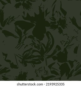 Floral brush strokes seamless pattern design for fashion textiles, graphics, backgrounds and crafts
