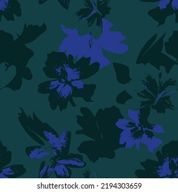 Floral brush strokes seamless pattern design for fashion textiles, graphics, backgrounds and crafts