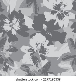 Floral brush strokes seamless pattern design for fashion textiles, graphics, backgrounds and crafts