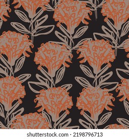 Floral brush strokes seamless pattern design for fashion textiles, graphics, backgrounds and crafts