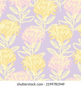 Floral brush strokes seamless pattern design for fashion textiles, graphics, backgrounds and crafts