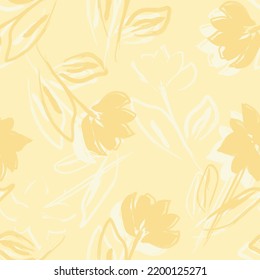 Floral brush strokes seamless pattern design for fashion textiles, graphics, backgrounds and crafts