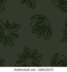Floral brush strokes seamless pattern design for fashion textiles, graphics, backgrounds and crafts