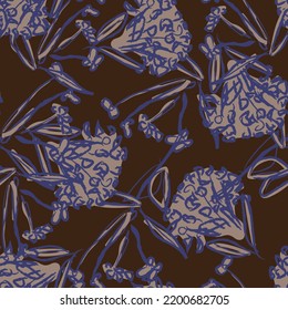 Paredes de pincel floral diseño de patrones sin fisuras para textiles de moda, gráficos, fondos y artesanías