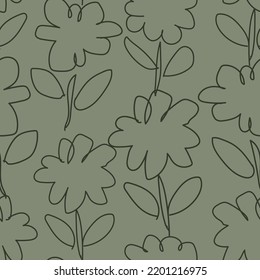 Floral brush strokes seamless pattern design for fashion textiles, graphics, backgrounds and crafts