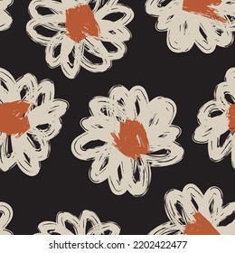 Paredes de pincel floral diseño de patrones sin fisuras para textiles de moda, gráficos, fondos y artesanías