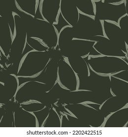 Floral brush strokes seamless pattern design for fashion textiles, graphics, backgrounds and crafts