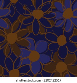 Floral brush strokes seamless pattern design for fashion textiles, graphics, backgrounds and crafts