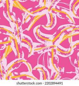 Floral brush strokes seamless pattern design for fashion textiles, graphics, backgrounds and crafts