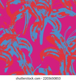 Floral brush strokes seamless pattern design for fashion textiles, graphics, backgrounds and crafts