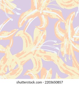 Floral brush strokes seamless pattern design for fashion textiles, graphics, backgrounds and crafts