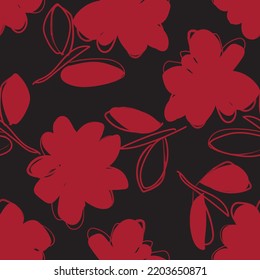 Pinselstriche mit floralem Pinsel nahtloses Muster für Modetextilien, Grafiken, Hintergründe und Handwerkskunst
