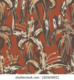 Paredes de pincel floral diseño de patrones sin fisuras para textiles de moda, gráficos, fondos y artesanías