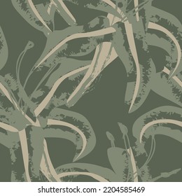 Floral brush strokes seamless pattern design for fashion textiles, graphics, backgrounds and crafts