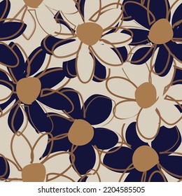 Floral brush strokes seamless pattern design for fashion textiles, graphics, backgrounds and crafts