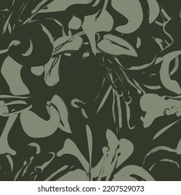 Floral brush strokes seamless pattern design for fashion textiles, graphics, backgrounds and crafts