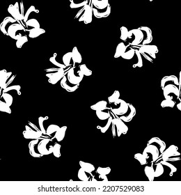 Pinselstriche mit floralem Pinsel nahtloses Muster für Modetextilien, Grafiken, Hintergründe und Handwerkskunst