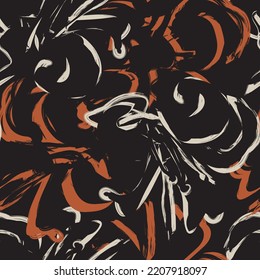Floral brush strokes seamless pattern design for fashion textiles, graphics, backgrounds and crafts