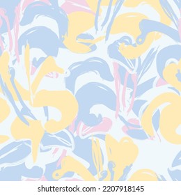 Floral brush strokes seamless pattern design for fashion textiles, graphics, backgrounds and crafts