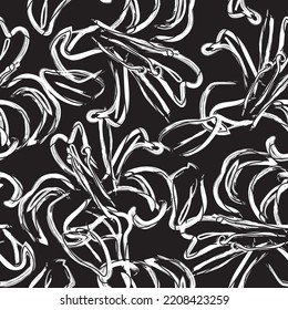 Floral brush strokes seamless pattern design for fashion textiles, graphics, backgrounds and crafts