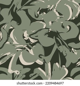Floral brush strokes seamless pattern design for fashion textiles, graphics, backgrounds and crafts