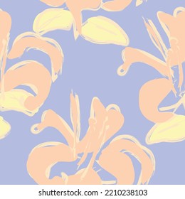 Floral brush strokes seamless pattern design for fashion textiles, graphics, backgrounds and crafts