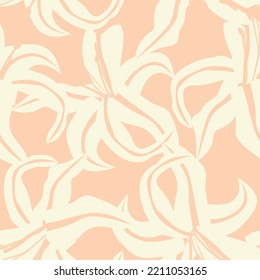 Floral brush strokes seamless pattern design for fashion textiles, graphics, backgrounds and crafts