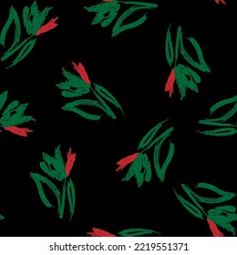 Floral brush strokes seamless pattern design for fashion textiles, graphics, backgrounds and crafts