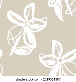 Floral brush strokes seamless pattern design for fashion textiles, graphics, backgrounds and crafts