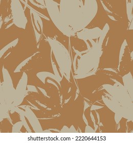 Floral brush strokes seamless pattern design for fashion textiles, graphics, backgrounds and crafts