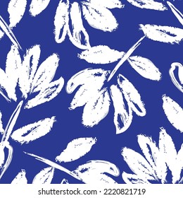 Floral brush strokes seamless pattern design for fashion textiles, graphics, backgrounds and crafts