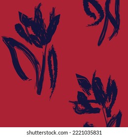 Paredes de pincel floral diseño de patrones sin fisuras para textiles de moda, gráficos, fondos y artesanías