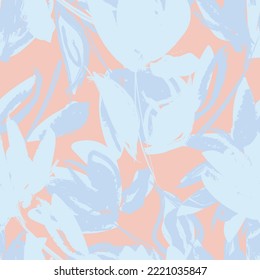 Floral brush strokes seamless pattern design for fashion textiles, graphics, backgrounds and crafts