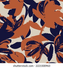 Paredes de pincel floral diseño de patrones sin fisuras para textiles de moda, gráficos, fondos y artesanías