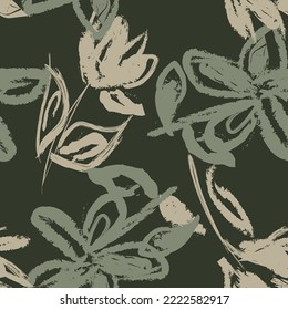 Paredes de pincel floral diseño de patrones sin fisuras para textiles de moda, gráficos, fondos y artesanías