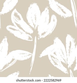 Floral brush strokes seamless pattern design for fashion textiles, graphics, backgrounds and crafts